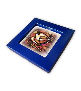 Quadretto in legno per la Cresima con lo Spirito Santo e i Sette Doni e scatola regalo