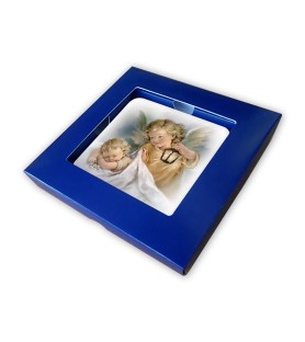 Quadretto in legno Angelo Custode con scatola regalo