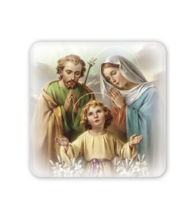 Quadretto in legno Sacra Famiglia con scatola regalo