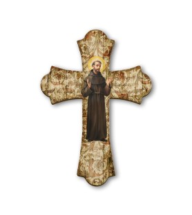 Croce vintage in legno di San Francesco
