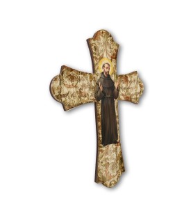 Croce vintage in legno di San Francesco