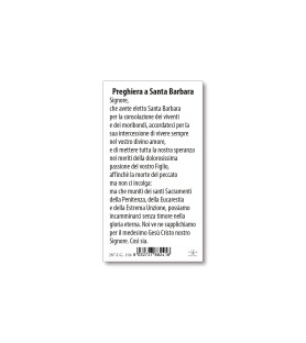 Pacco da 100 pezzi di: Santino Santa Barbara con preghiera