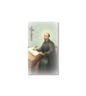 Pacco da 100 pezzi di: Santino Sant'Ignazio di Loyola con preghiera