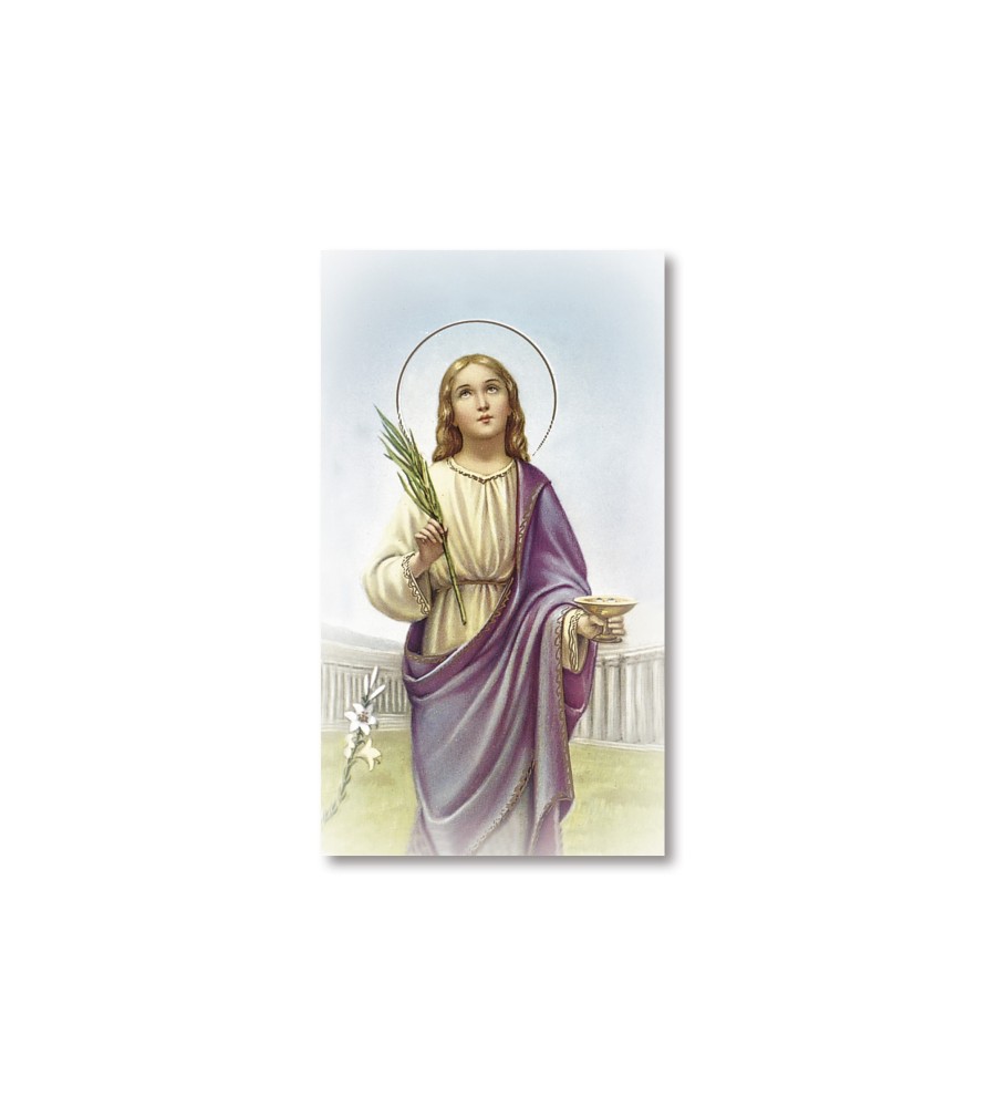 Pacco da 100 pezzi di: Santino Santa Lucia con preghiera Pacco da 100 pezzi di: Santino Santa Lucia con preghiera