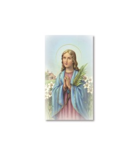 Pacco da 100 pezzi di: Santino Santa Maria Goretti con preghiera