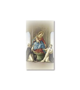 Pacco da 100 pezzi di: Santino Madonna di Pompei con preghiera