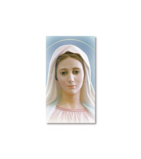 Pacco da 100 pezzi di: Santino Madonna di Medjugorje con preghiera