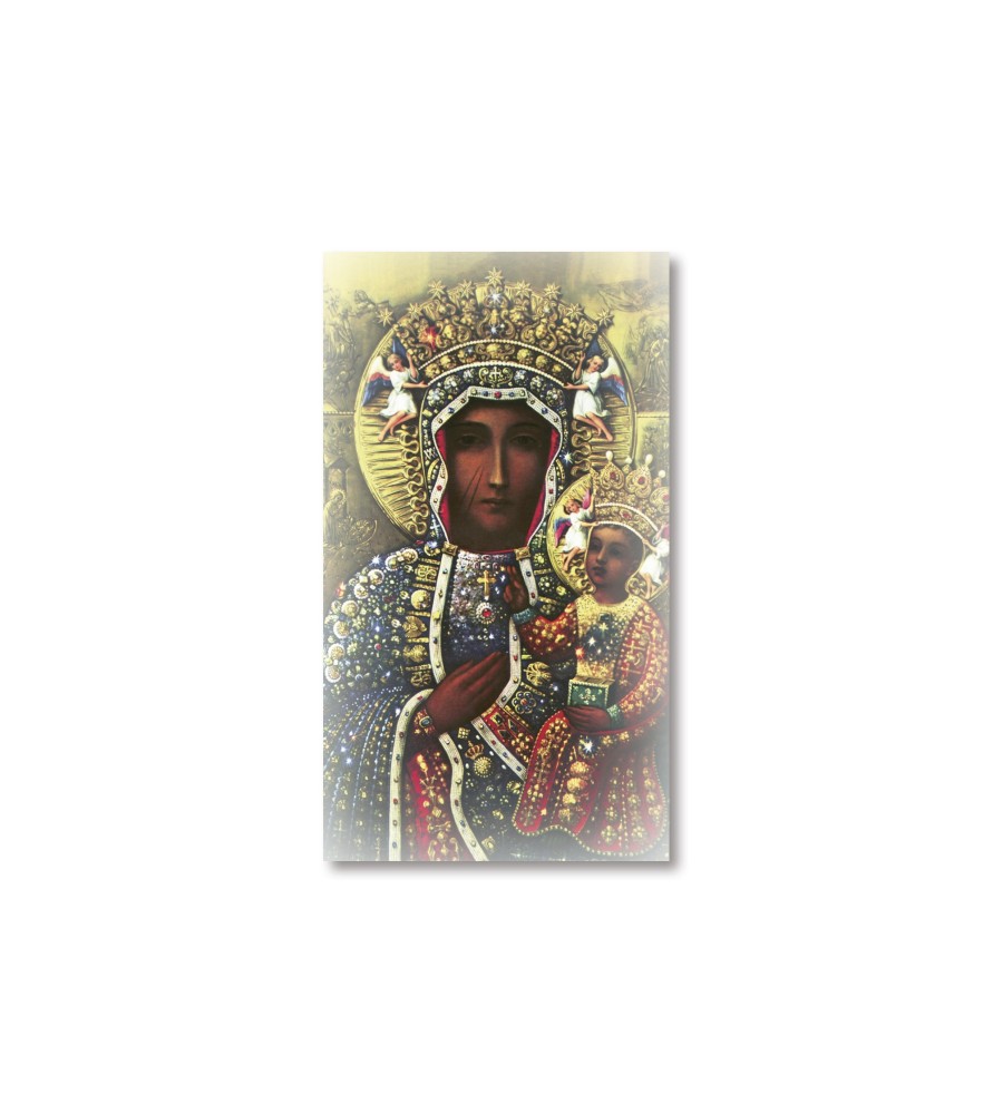Pacco da 100 pezzi di: Santino Madonna di Czestochowa con preghiera
