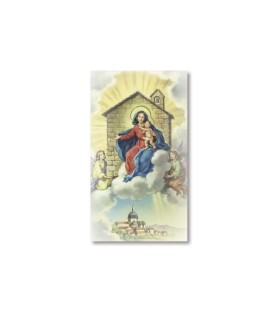 Pacco da 100 pezzi di: Santino Madonna di Loreto con preghiera
