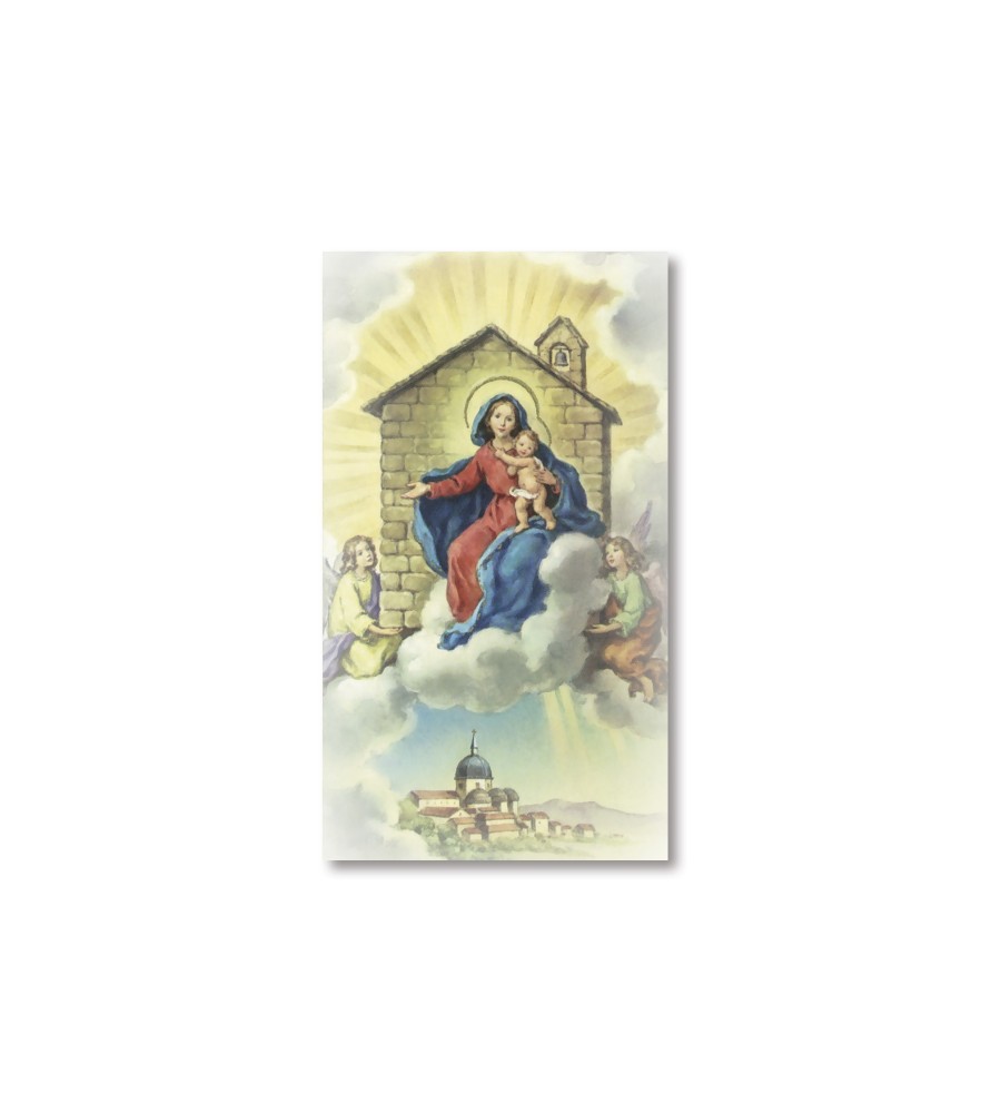 Pacco da 100 pezzi di: Santino Madonna di Loreto con preghiera