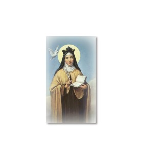 Pacco da 100 pezzi di: Santino Santa Teresa d'Avila con preghiera