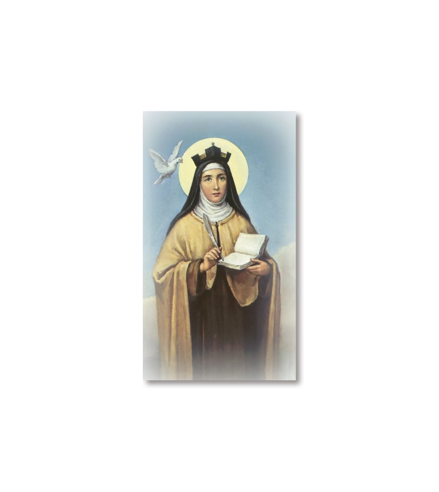 Pacco da 100 pezzi di: Santino Santa Teresa d'Avila con preghiera