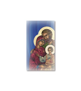 Pacco da 100 pezzi di: Santino Icona della Sacra Famiglia con preghiera
