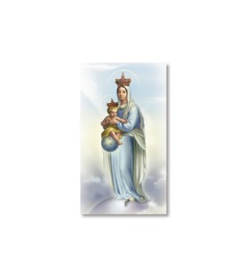 Pacco da 100 pezzi di: Santino Madonna della Vittoria con preghiera
