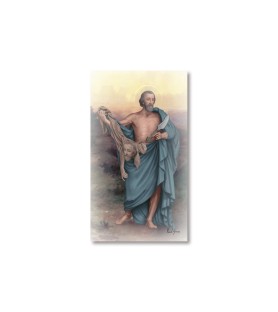 Pacco da 100 pezzi di: Santino San Bartolomeo Apostolo con preghiera