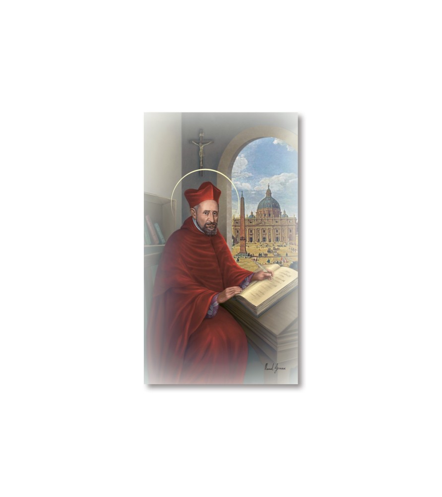 Pacco da 100 pezzi di: Santino San Roberto Bellarmino con preghiera Pacco da 100 pezzi di: Santino San Roberto Bellarmino con preghiera