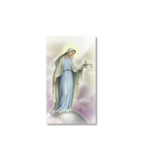 Pacco da 100 pezzi di: Santino Madonna della Pace con preghiera