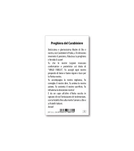 Pacco da 100 pezzi di: Santino Virgo Fidelis con preghiera