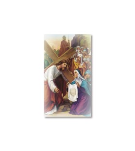 Pacco da 100 pezzi di: Santino Santa Veronica con preghiera