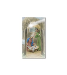 Pacco da 100 pezzi di: Santino Natività con preghiera