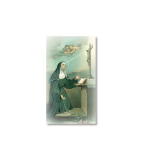 Pacco da 100 pezzi di: Santino Santa Rita da Cascia con preghiera