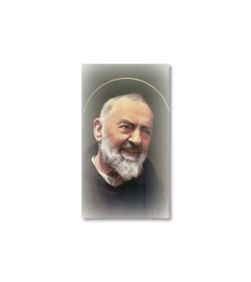 Pacco da 100 pezzi di: Santino Padre Pio con preghiera