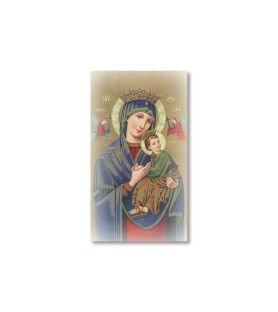 Pacco da 100 pezzi di: Santino Madonna del Perpetuo Soccorso con preghiera