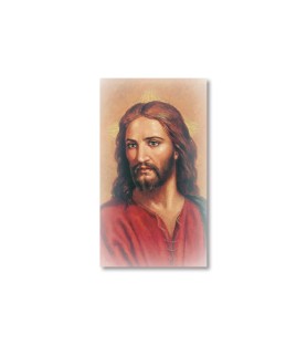Pacco da 100 pezzi di: Santino volto di Cristo con preghiera