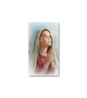 Pacco da 100 pezzi di: Santino Madonnina che prega con preghiera