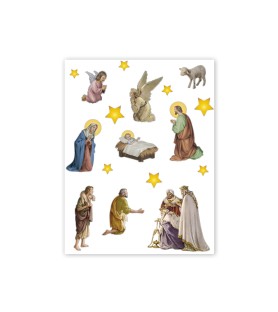 Presepe componibile stampato su materiale adesivo nanotecnologico senza colla