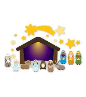 Presepe componibile stampato su materiale adesivo nanotecnologico senza colla