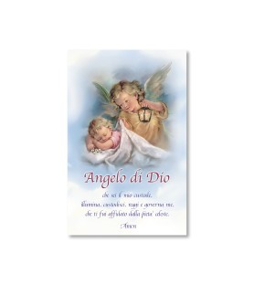 25 Cartoncini in pergamena dell'Angelo custode con dettagli in oro