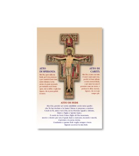 25 Cartoncini  in pergamena della Croce di San Damiano con dettagli in oro