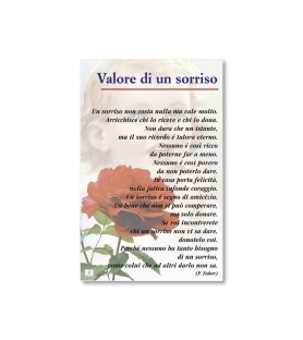 25 Cartoncini in pergamena del Valore di un Sorriso con dettagli in oro