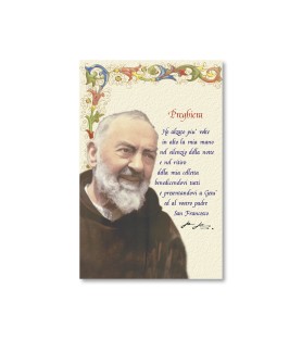 25 Cartoncini in pergamena di Padre Pio con dettagli in oro