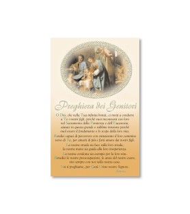 25 Cartoncini in pergamena della Preghiera dei genitori con dettagli in oro