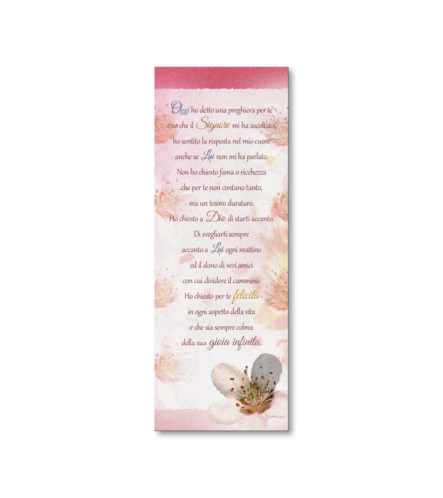 20 Segnalibri in pregiato cartoncino perlato con illustrazione floreale e la preghiera Oggi ho detto una preghiera per te 20 Segnalibri in pregiato cartoncino perlato con illustrazione floreale e la preghiera Oggi ho detto una preghiera per te