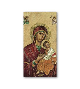 Pacchetto da 100 pezzi di:Segnalibro con oro a caldo della Madonna del Pepetuo Soccorso