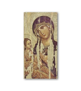 Pacchetto da 100 pezzi di:Segnalibro con oro a caldo della Madonna con Bambino