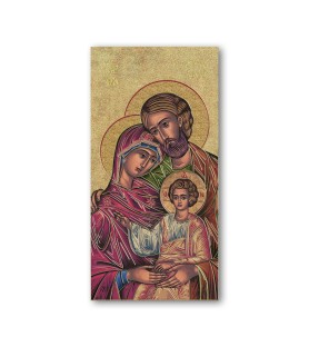 Pacchetto da 100 pezzi di:Segnalibro con oro a caldo della Sacra Famiglia