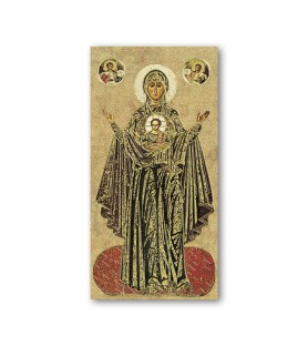 Pacchetto da 100 pezzi di:Segnalibro con oro a caldo dell'icona della Madonna del Segno