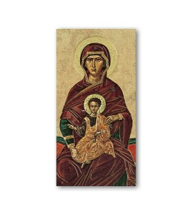 Pacchetto da 100 pezzi di:Segnalibro con oro a caldo della Madonna con Bambino
