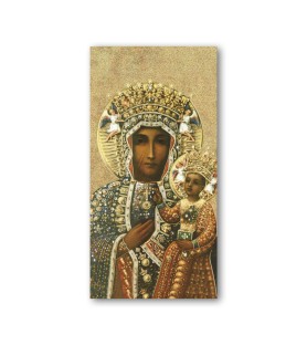 Pacchetto da 100 pezzi di:Segnalibro con oro a caldo dell'icona della Madonna di Czestochowa