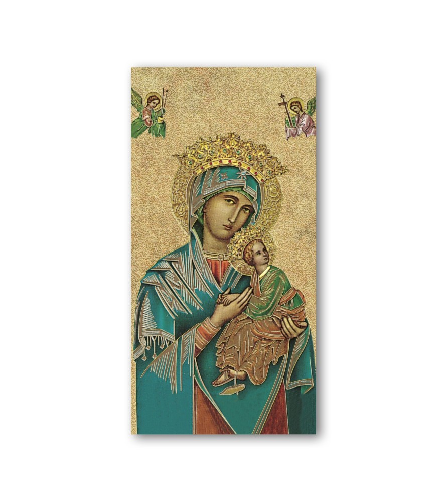 Pacchetto da 100 pezzi di:Segnalibro con oro a caldo della Madonna del Pepetuo Soccorso Pacchetto da 100 pezzi di:Segnalibro con oro a caldo della Madonna del Pepetuo Soccorso