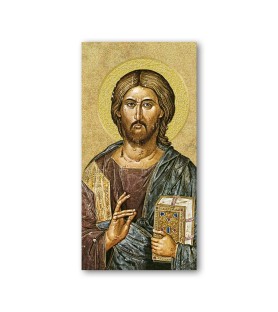 Pacchetto da 100 pezzi di:Segnalibro con oro a caldo dell'icona di Gesù Maestro