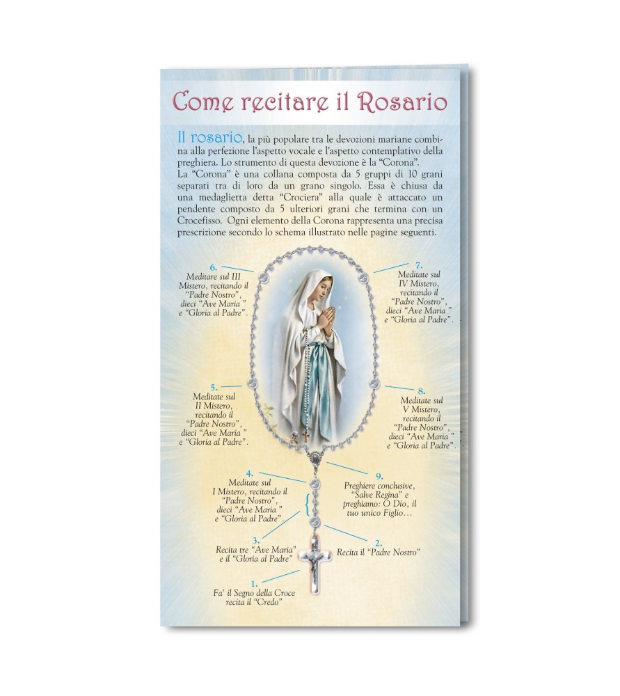 Pacchetto da 100 Biglietti pieghevoli Come recitare il Rosario
