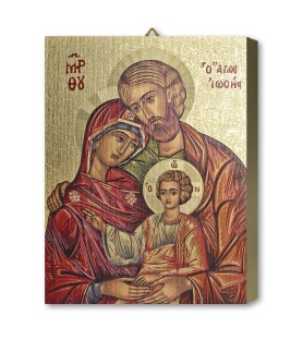 Tavola Lignea dell'icona della Sacra Famiglia in scatola regalo
