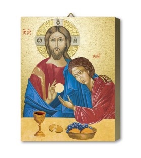 Tavola Lignea dell'icona di Gesù con San Giovanni in scatola regalo