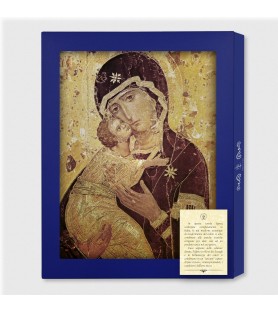 Tavola Lignea dell'icona della Madonna della Tenerezza in scatola regalo