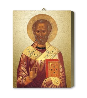 Tavola Lignea dell'icona di San Nicola in scatola regalo